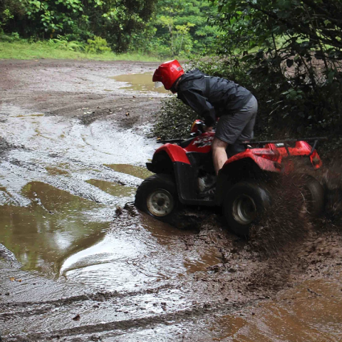 ATV rider in mud
